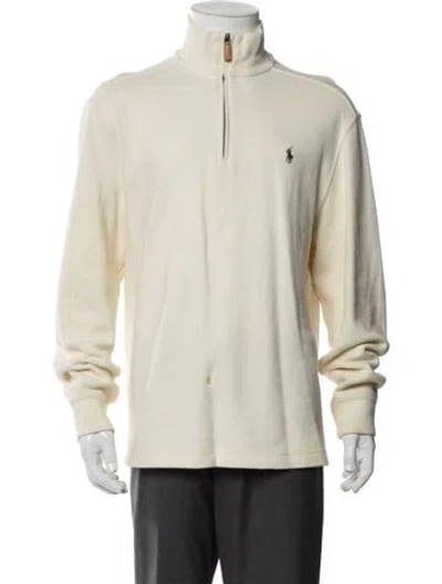 Pre-owned Polo Ralph Lauren Mock Neck Long Sleeve Cardigan In Neutral
