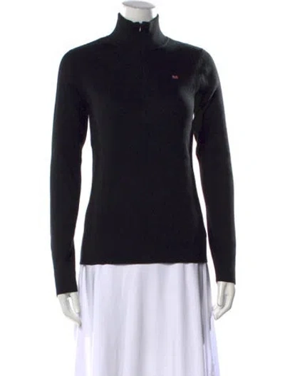 Pre-owned Polo Ralph Lauren Mock Neck Long Sleeve Polo In Black