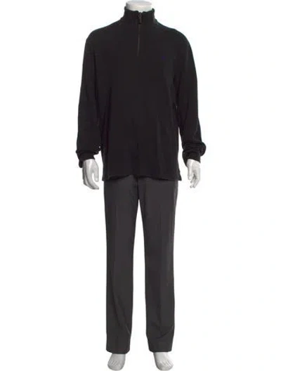 Pre-owned Polo Ralph Lauren Mock Neck Long Sleeve Polo Sweater In Black