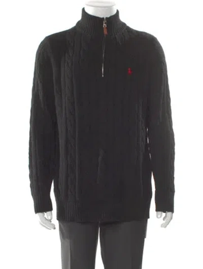 Pre-owned Polo Ralph Lauren Mock Neck Long Sleeve Polo Sweater In Gray