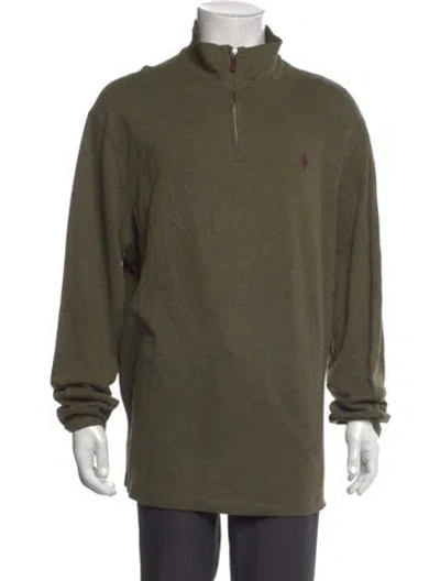 Pre-owned Polo Ralph Lauren Mock Neck Long Sleeve Polo Sweater In Green