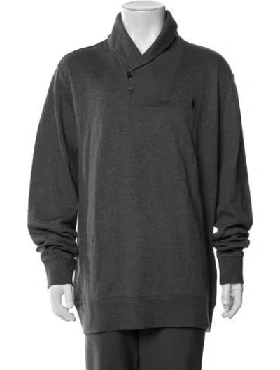 Pre-owned Polo Ralph Lauren Mock Neck Long Sleeve Polo Sweater W/ Tags In Gray