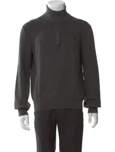 Pre-owned Polo Ralph Lauren Mock Neck Long Sleeve Pullover In Gray