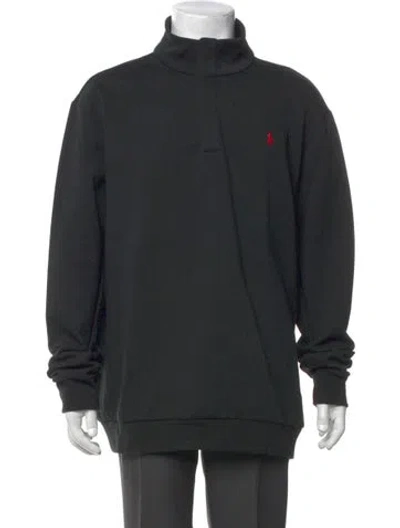 Pre-owned Polo Ralph Lauren Mock Neck Long Sleeve Sweatshirt In Black