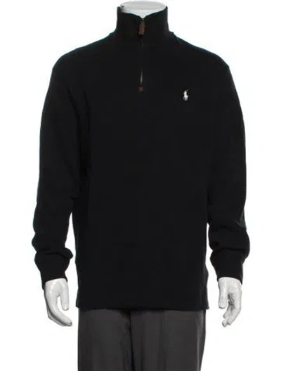 Pre-owned Polo Ralph Lauren Mock Neck Long Sleeve Sweatshirt In Black