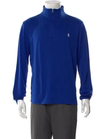 Pre-owned Polo Ralph Lauren Mock Neck Long Sleeve Sweatshirt In Blue