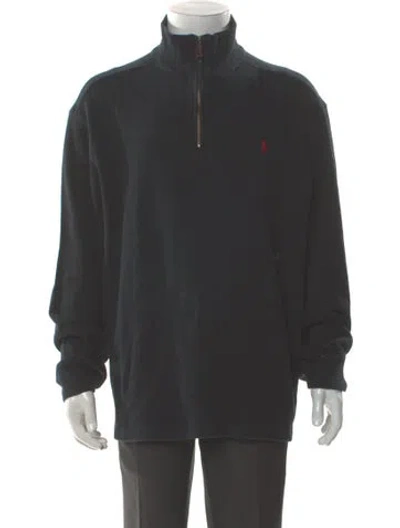 Pre-owned Polo Ralph Lauren Mock Neck Long Sleeve Sweatshirt In Gray