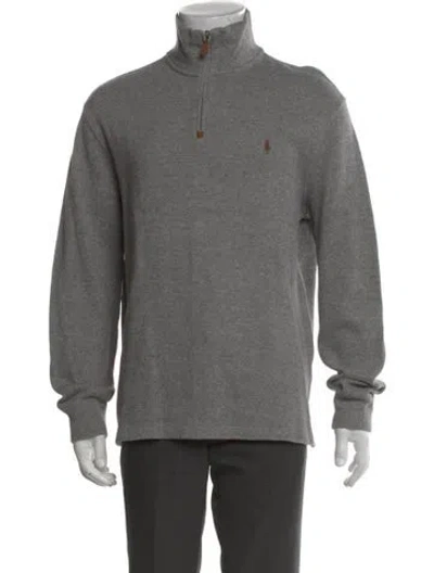 Pre-owned Polo Ralph Lauren Mock Neck Long Sleeve Sweatshirt In Gray
