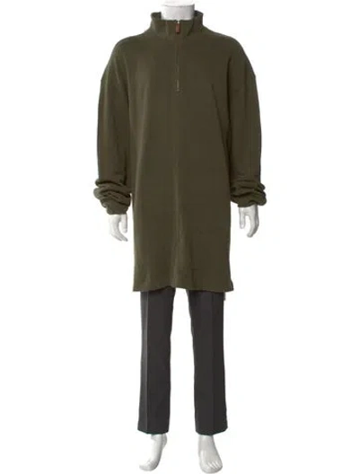 Pre-owned Polo Ralph Lauren Mock Neck Long Sleeve Sweatshirt In Green