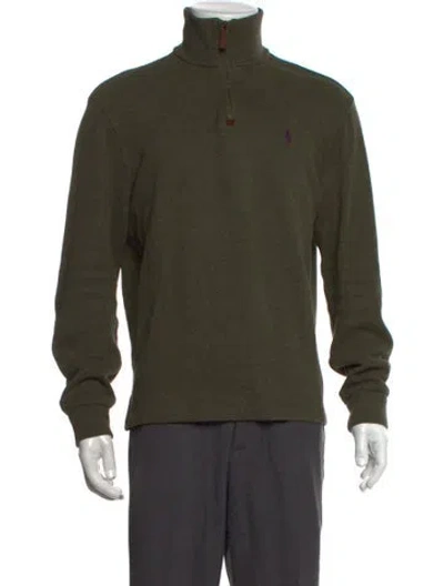 Pre-owned Polo Ralph Lauren Mock Neck Long Sleeve Sweatshirt In Green