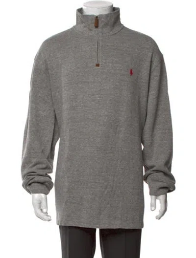 Pre-owned Polo Ralph Lauren Mock Neck Long Sleeve Sweatshirt In Grey