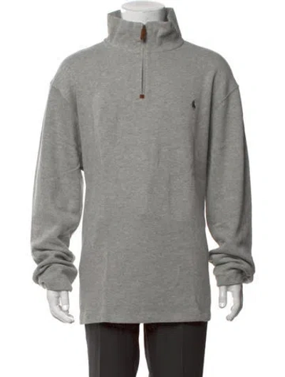 Pre-owned Polo Ralph Lauren Mock Neck Long Sleeve Sweatshirt In Grey