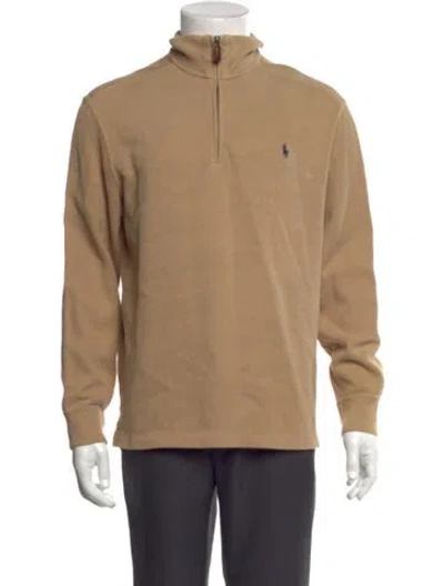 Pre-owned Polo Ralph Lauren Mock Neck Long Sleeve Sweatshirt In Neutrals