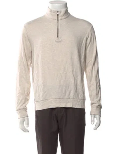 Pre-owned Polo Ralph Lauren Mock Neck Long Sleeve Sweatshirt In Neutrals