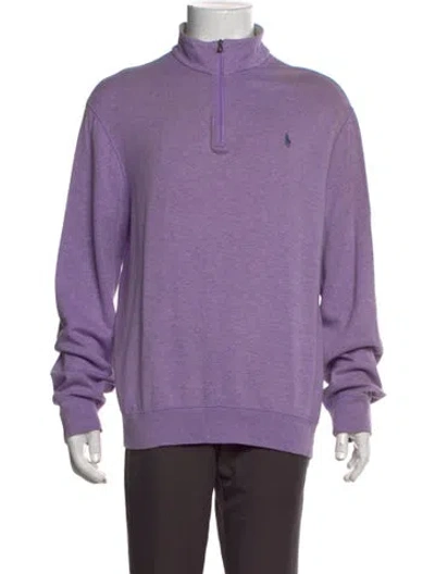 Pre-owned Polo Ralph Lauren Mock Neck Long Sleeve Sweatshirt In Purple