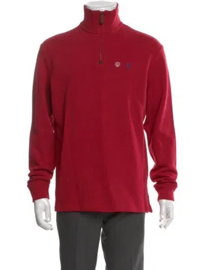 Pre-owned Polo Ralph Lauren Mock Neck Long Sleeve Sweatshirt In Red
