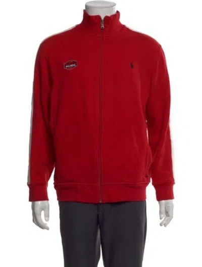 Pre-owned Polo Ralph Lauren Mock Neck Long Sleeve Sweatshirt In Red