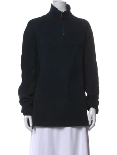 Pre-owned Polo Ralph Lauren Mock Neck Midi Length Dress In Black