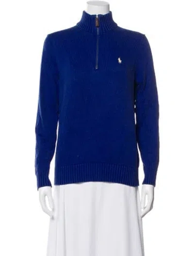Pre-owned Polo Ralph Lauren Mock Neck Sweater In Blue