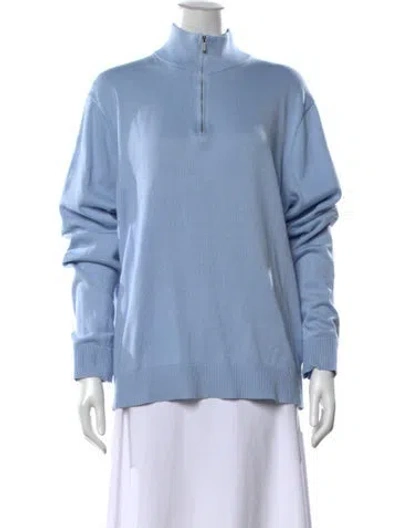 Pre-owned Polo Ralph Lauren Mock Neck Sweater In Blue