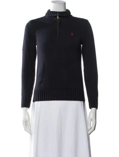 Pre-owned Polo Ralph Lauren Mock Neck Sweater In Blue