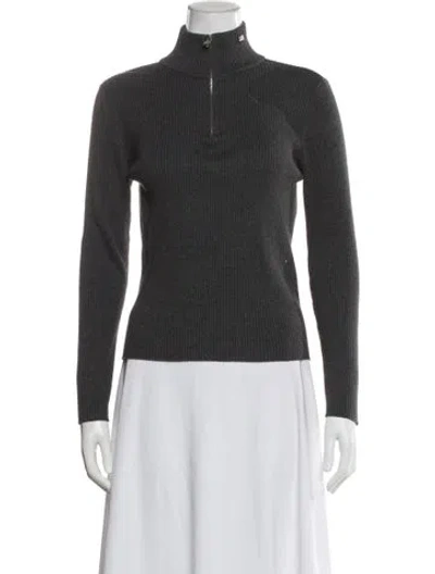 Pre-owned Polo Ralph Lauren Mock Neck Sweater In Gray
