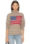 Polo Ralph Lauren Flag Wool Blend Turtleneck Sweater In Multi