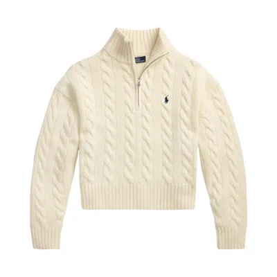 Pre-owned Polo Ralph Lauren Mock Neck Sweater Pullover 'authentic Cream' | Women's Size L