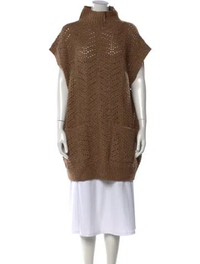 Pre-owned Polo Ralph Lauren Mock Neck Sweater W/ Tags In Brown