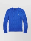 POLO RALPH LAUREN MODERN CABLE-KNIT COTTON SWEATER WITH RIBBED ACCENTS