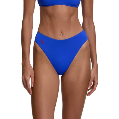 Polo Ralph Lauren Modern High Cut Bikini Bottoms In Blue