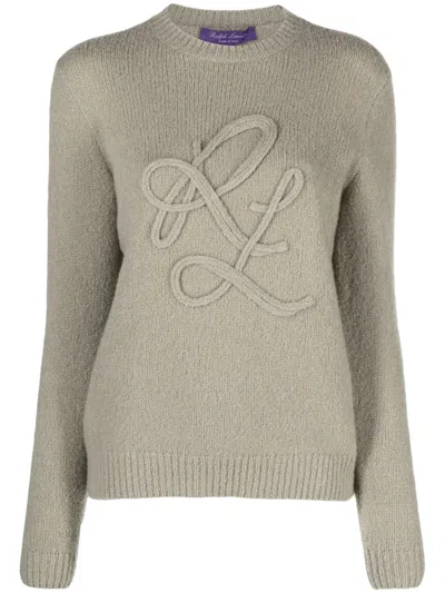 Polo Ralph Lauren Monogram-appliqué Cashmere-blend Jumper In Grey