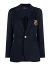 Polo Ralph Lauren Blazer With Logo In Dark Blue