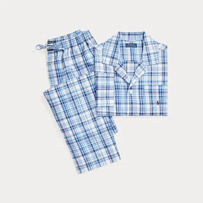 Polo Ralph Lauren Monogram-print Cotton Pyjama Set In Blue