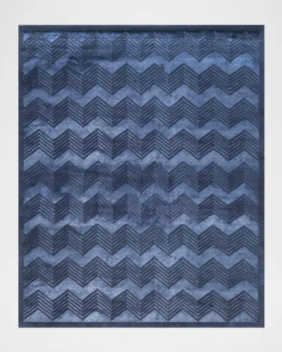 Polo Ralph Lauren Monroe Chevron Hand Knotted Rug In Saphire