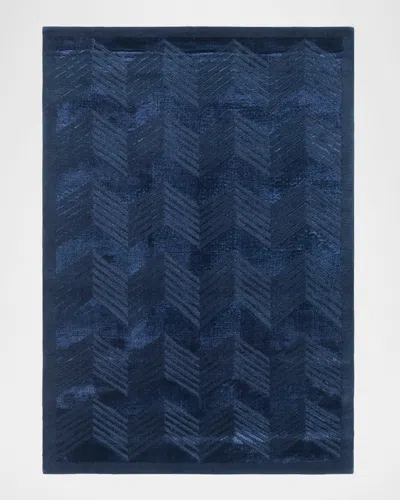 Polo Ralph Lauren Monroe Chevron Hand Knotted Rug In Saphire