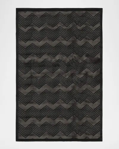 Polo Ralph Lauren Monroe Chevron Hand Knotted Rug In Onyx