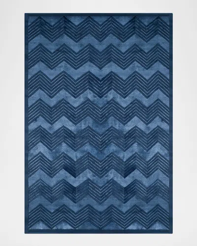 Polo Ralph Lauren Monroe Chevron Hand Knotted Rug In Saphire