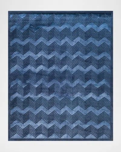 Polo Ralph Lauren Monroe Chevron Hand Knotted Rug In Saphire