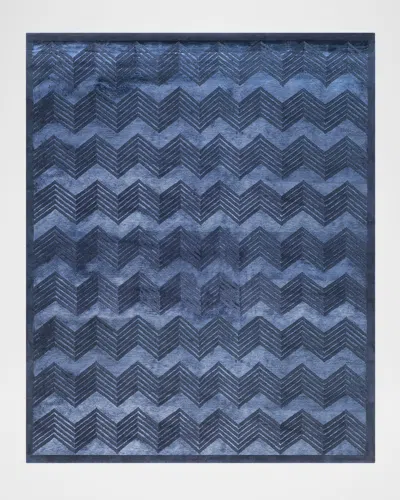 Polo Ralph Lauren Monroe Chevron Hand Knotted Rug In Saphire