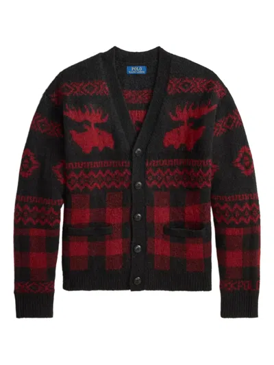 Polo Ralph Lauren Moose Check Cardigan In Multi