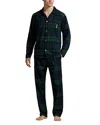 Polo Ralph Lauren Morning Robe Bear Plaid Pajama Set In Black
