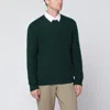 Polo Ralph Lauren Moss-coloured Wool And Cashmere Cable-knit Sweater In Green