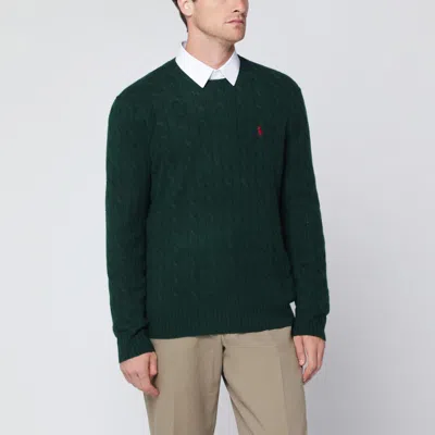 Polo Ralph Lauren Moss-coloured Wool And Cashmere Cable-knit Sweater In Multi