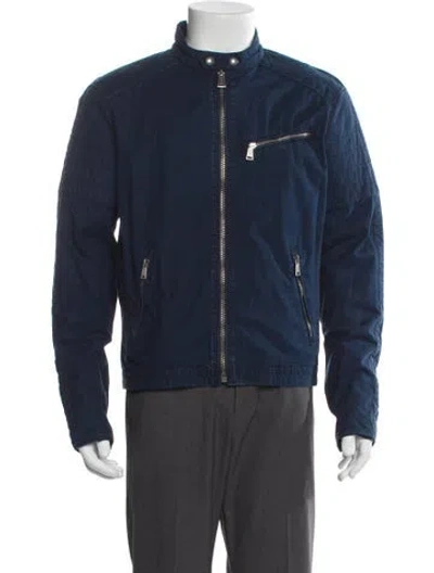 Pre-owned Polo Ralph Lauren Moto Jacket In Blue
