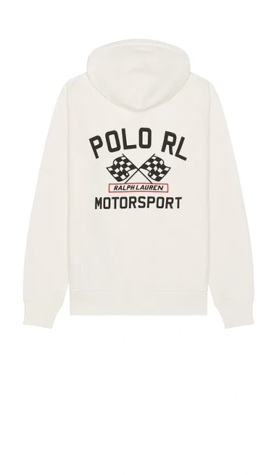 Polo Ralph Lauren Motorsport Graphic Hoodie In Metallic