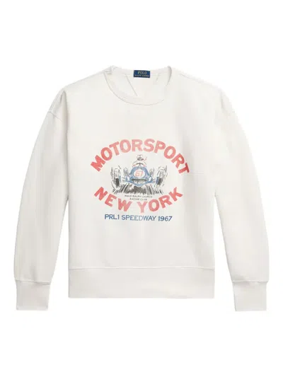 Polo Ralph Lauren Motorsport Graphic Sweatshirt In White