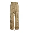 Polo Ralph Lauren Killian Charmeuse Cinched Harem Utility Pants In Beige