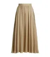 Polo Ralph Lauren Mulberry Silk Kynlee Midi Skirt In Beige