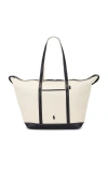 Polo Ralph Lauren Canvas Large Tote In Multi
